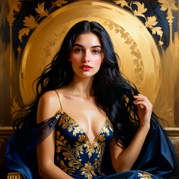 Golden Oil Painting